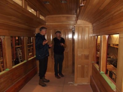 Interior view of varnished interior and partitions. (Photo: Glen Fitzgerald)
