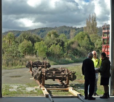 The two bogie sets are off-loaded